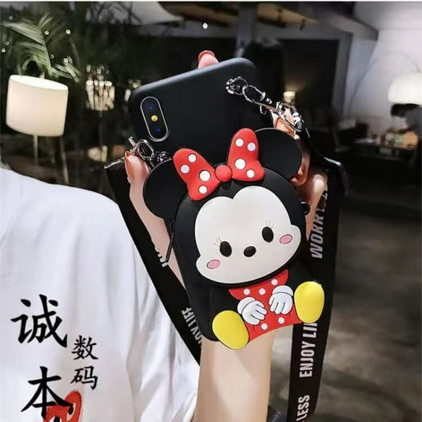 Disney Mickey Sanrio Cinnamoroll oblicuo Span Bag fundas de teléfono para iPhone 13 12 11 Pro Max XR XS MAX X Girl carcasa suave a prueba de golpes Fivean unisex
