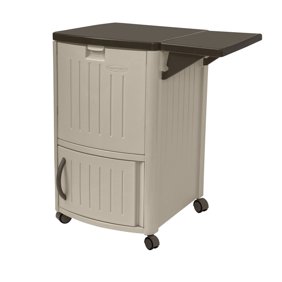 Suncast Resin Serving Station Patio Cabinet Light Taupe Dcp2000
