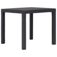 thumbnail image 1 of vidaXL Garden Table Brown 79x79x72 cm Plastic Rattan Look, 1 of 4