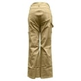thumbnail image 4 of ZQUUVOU cargo pants for women Casual Multi Pocket Loose Wide Leg Work Pants Long Pants A-Khaki, 4 of 4