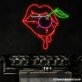 thumbnail image 3 of Glowneon Sexy Lips Neon Sign, Sexy Mouth Led Sign, Cherry Neon Light, Fruit Shop Decor, 3 of 5