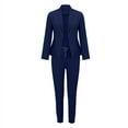 thumbnail image 5 of Women's Suit 2 Piece Slim Fit Blazer Set,Office Work Trouser Suits Set Womens Wedding Elegant Business Outfit Ladies Button Open Front Blazer and Straight Leg Pencil Trousers Suits, 5 of 6