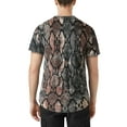 thumbnail image 2 of Ma Croix Mens Lightweight Hipster Round Hemline Snakeskin Print T Shirt, 2 of 6
