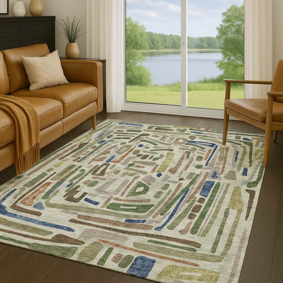 Addison Rugs Chantille Indoor/Outdoor Transitional Casual Aloe Machine Washable Rectangle Rug, 10' x 14'