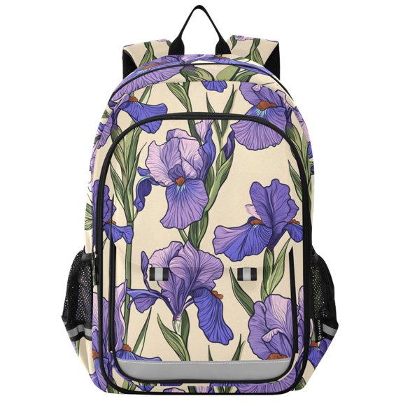 ALAZA Purple Flower Laptop Backpack Purse Travel Bag Casual School Bookbag Rucksack for Women Men