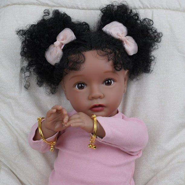 Lifelike Reborn Baby Dolls Black Girl 20 Inch Soft Body Realistic
