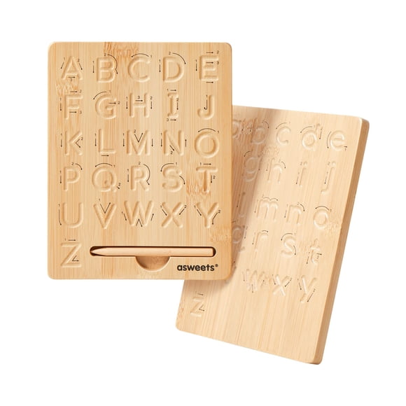 Tablero de madera para trazar el alfabeto Asweets Montessori para niños