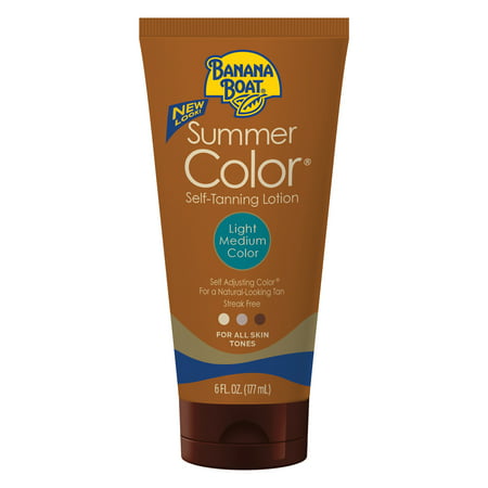 Banana Boat Summer Color Self-Tanning Lotion, Light/Medium, 6 (Best Tanning Lotion For Legs That Won T Tan)
