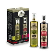 Olive Oil and Balsamic Vinegar Spray Gift Pack, Single Origin Greek, Clog-Free Heavy Glass Spray Bottles
