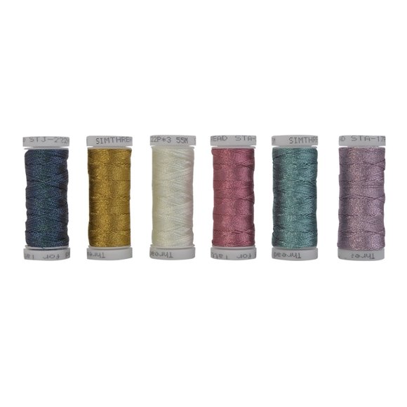 Simthread 6 Couleurs Fil Métallique 3 Plis pour Dentelle Navette 50 Mètres Chacun pour Fabrication de Bijoux 1