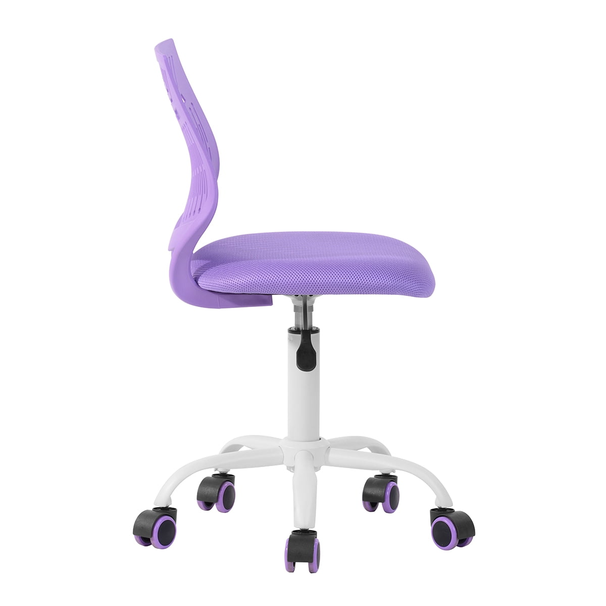 Armless Desk Chair, Adjustable Swivel Low Back Task Chair with Rolling Wheels, Ergonomic Mesh Study Chair for Kids Teens & Adults