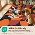 thumbnail image 4 of Design&I 6'x9' Washable Area Rug Oversized Skid-Resistant Orange Black Geometric and Motifs Elegant Contrast of Curves Angles for Living Room, Family Indoor, 4 of 7