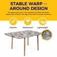 thumbnail image 4 of Vintage Spring Floral Table Cloths for 3 Foot Rectangle Tables, Botanical Summer Pink Green Patio Waterproof Elastic Fitted Tablecloths, Washable Rectangular Table Cover for Camping, 4 of 8