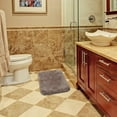 thumbnail image 6 of PiccoCasa Luxury Soft Plush Shaggy Thick Microfiber Bath Mat Floor Mat Non-slip Rubber Back Brown 16" x 24", 6 of 7
