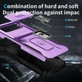 thumbnail image 3 of Allytech Rugged Case for Google Pixel 9 Pro XL, [Slide Camera Cover] [360° Rotating Kickstand] [Military Protection] [Magnetic Car Mount] Non-Slip Anti-Scratch Shockproof Heavy Duty Case - Purple, 3 of 8