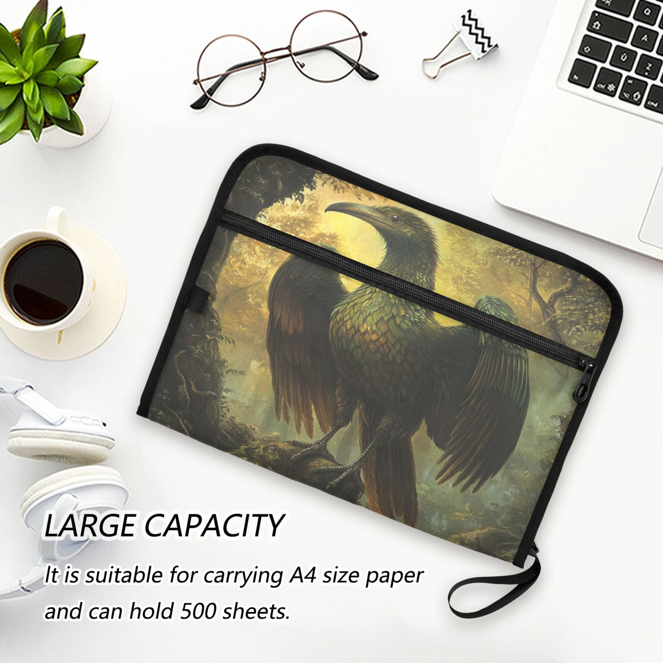 WOBOGO Ancient Giant Eagle Expanding File Folder Letter Size Accordion Filing Organizer 13 Pocket Separate Organ Pocket