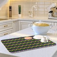 thumbnail image 6 of Mardi Gras Chevron Dish Drying Mat for Kitchen Counter, Ultra Absorbent Reversible Microfiber Dishes Drying Rack Pad Heat-resistant Mats , 16"x18", 6 of 7