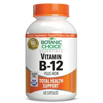 Botanic Choice Vitamin B-12 Plus Iron Dietary Supplement, 100 capsules