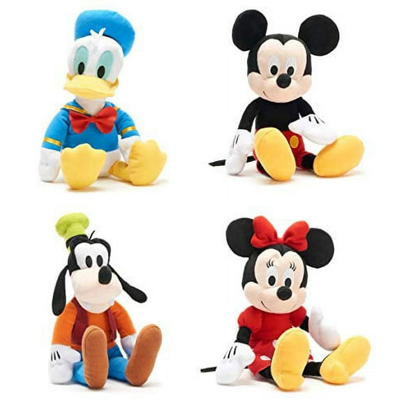 4 Dreamy Soft Character Mickey Mouse & Minnie Mouse   Disney Friends Goofy & Donald Duck Plush Stuffed 10" Bundle Pack