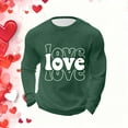 thumbnail image 4 of EchfiProm Mens T shirts Long Sleeve Shirts Army Green Valentine Waffle Crewneck Tops for Adult Love L, 4 of 7