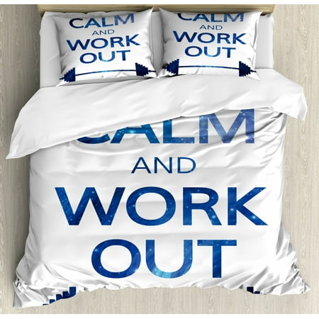 Fitness Duvet Cover Set Keep Calm And Work Out Popular Famous