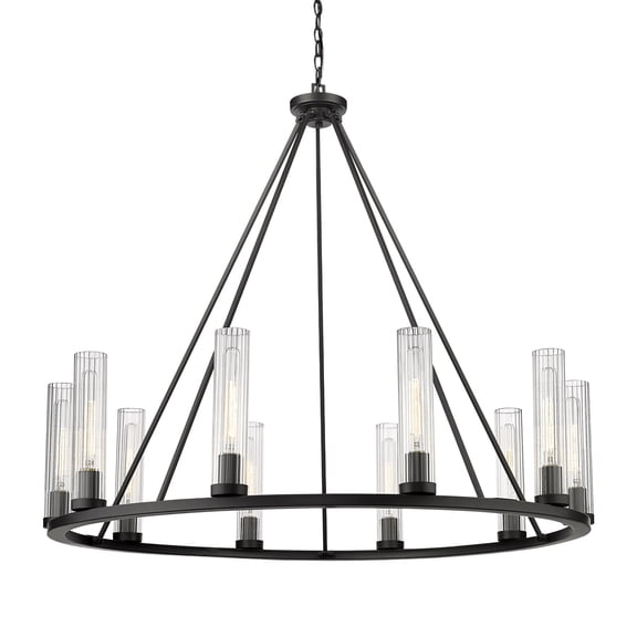 3031-10BRZ-Z-Lite-Beau - 10 Light Chandelier In Transitional Style-40 Inches Tall and 46 Inches Wide-Bronze Finish -Traditional Installation