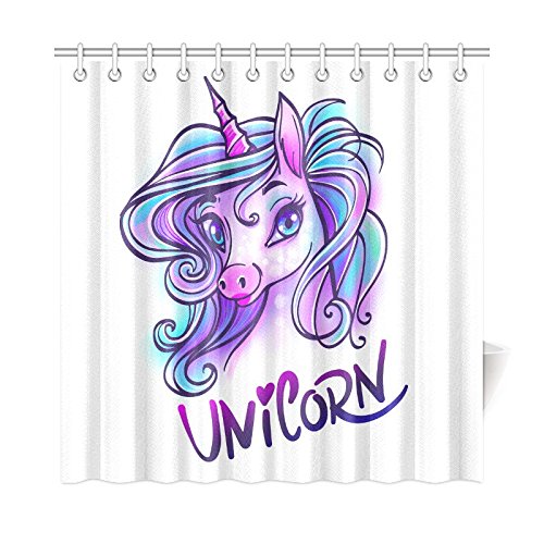 MKHERT Cute Unicorn Shower Curtain Home Decor Bathroom Shower Curtain