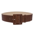 thumbnail image 2 of 2 1/4" Wide Ladies High Waist Faux Crocodile Print Patent Leather Fashion Belt, 2 of 3