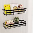 thumbnail image 3 of OULII 2Pcs Black Wall Shower Shelf Bathroom Organizer with Ample Space for Various Storage Needs, 3 of 8