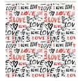 thumbnail image 3 of Ambesonne Valentines Shower Curtain, Hand Drawn Doodle, 69"Wx84"L, Black Red White, 3 of 3