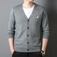 thumbnail image 5 of Suéter de manga larga cómodo para hombre, cárdigan de punto de alta calidad con bordado clásico informal de negocios de otoño, talla M-4XL, 5 of 5