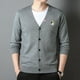 thumbnail image 5 of Suéter de manga larga cómodo para hombre, cárdigan de punto de alta calidad con bordado clásico informal de negocios de otoño, talla M-4XL, 5 of 5