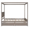 thumbnail image 5 of Tcbosik Full Size Canopy Platform Bed with 2 Drawers, Slat Support Leg, Wood Bedfram for Kids, Adults, No Spring Box Required, Light Brown, 5 of 8