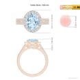 thumbnail image 5 of ANGARA Natural Oval 2.2 ct Aquamarine Split Shank Halo Ring with Diamonds in 14K Rose Gold for Women (Size-10x8mm) | March Birthstone, Anniversary, Jewelry Gift for Women | Natural Aquamarine Ring, 5 of 10
