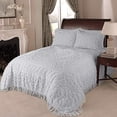 thumbnail image 1 of Beatrice Home Fashions Medallion Chenille Bedspread, King, Gray, 1 of 5