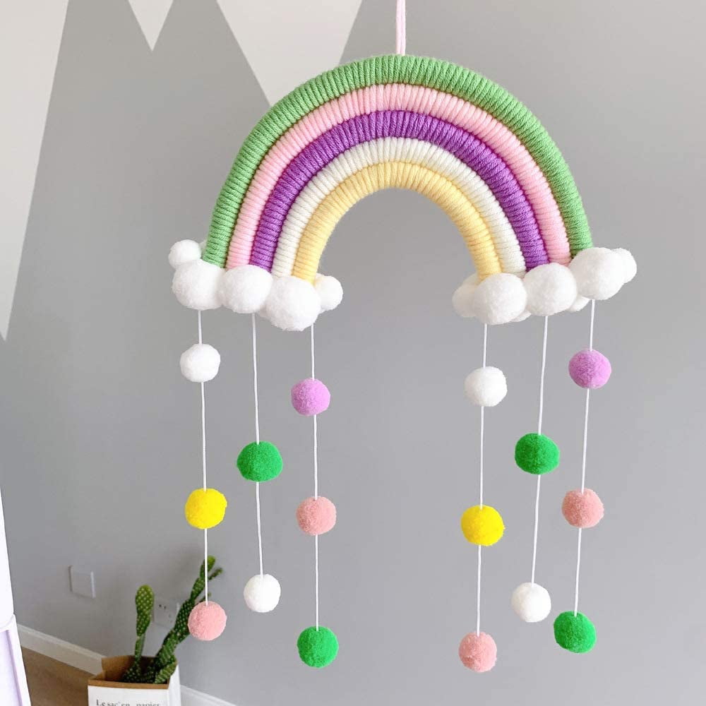 Rainbow woven wall hanging hotsell