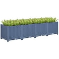 thumbnail image 2 of Outsunny Raised Flower Bed, 5 x 1 x 1 ft Plastic Planter Box with Drainage Holes for Vegetables, Herbs, Flowers & Succulents, Blue, 2 of 9