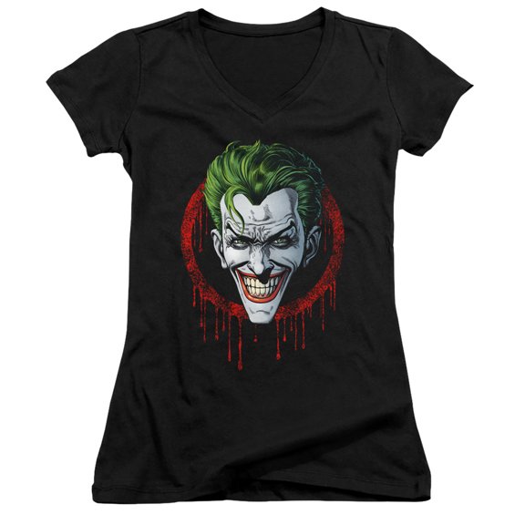 Batman Joker Drip Junior Women's T-Shirt V-Neck Black