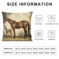 thumbnail image 5 of Creowell Horse Foal Field Pillow Covers for Couch Sofa Indoor Outdoor Throw Pillow Cover Short Plush Square Design 1PC 24x24in, 5 of 5