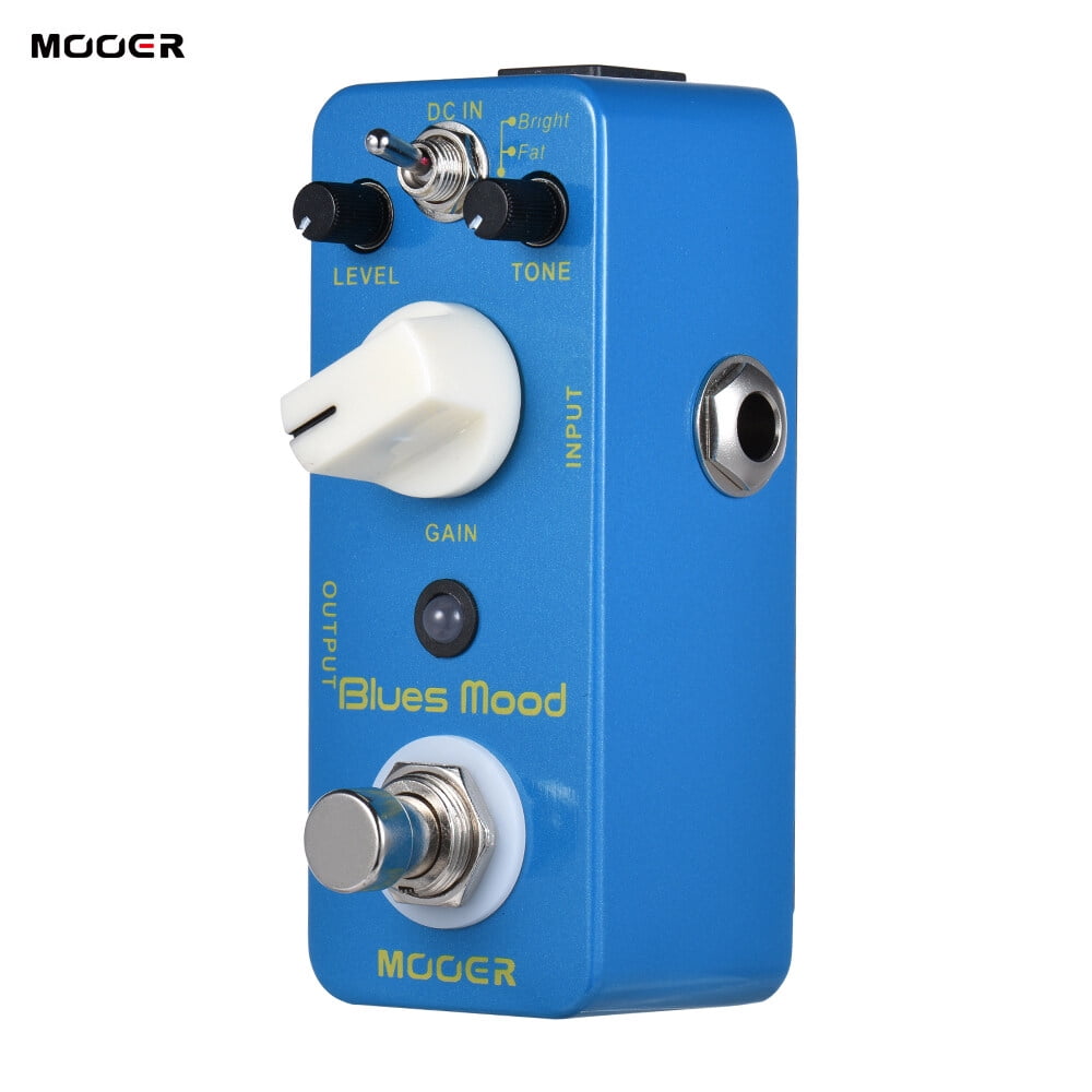 MOOER Blue Mood Blues Style Overdrive Guitar Effect Pedal 2 Modes(Bright/Fat) True Bypass Full Metal Shell