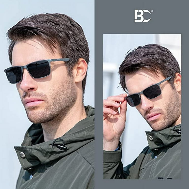 Bircen Mens Sunglasses Polarized UV Protection: Classic Shades for Men  Driving Fishing with Al-Mg Metal