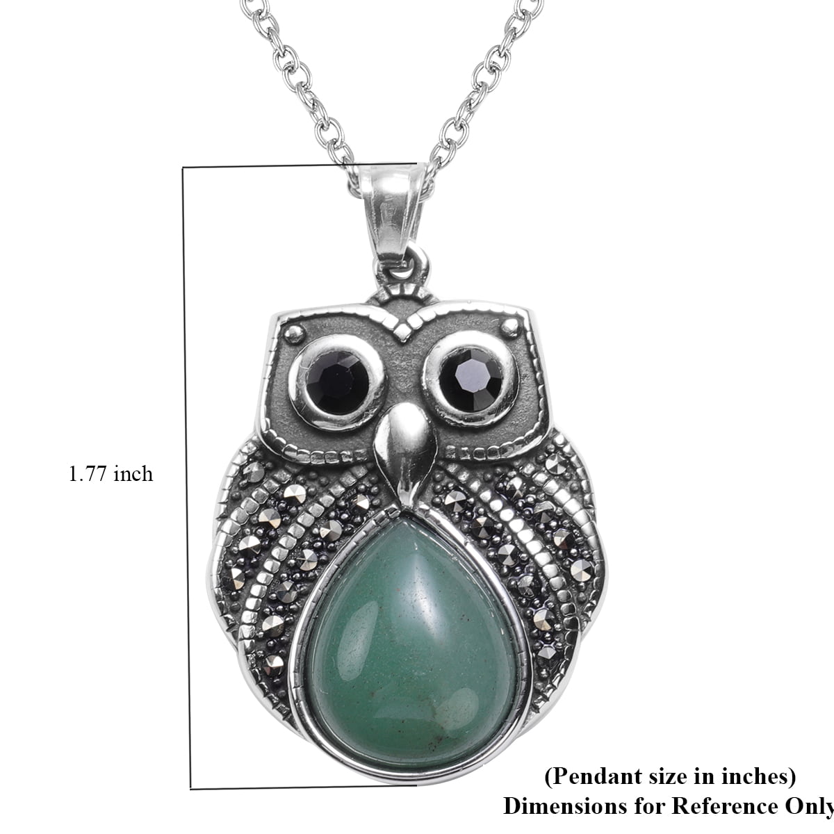Green Aventurine Pendant Anxiety Relief Gemstones Necklace Silver Chain Gift