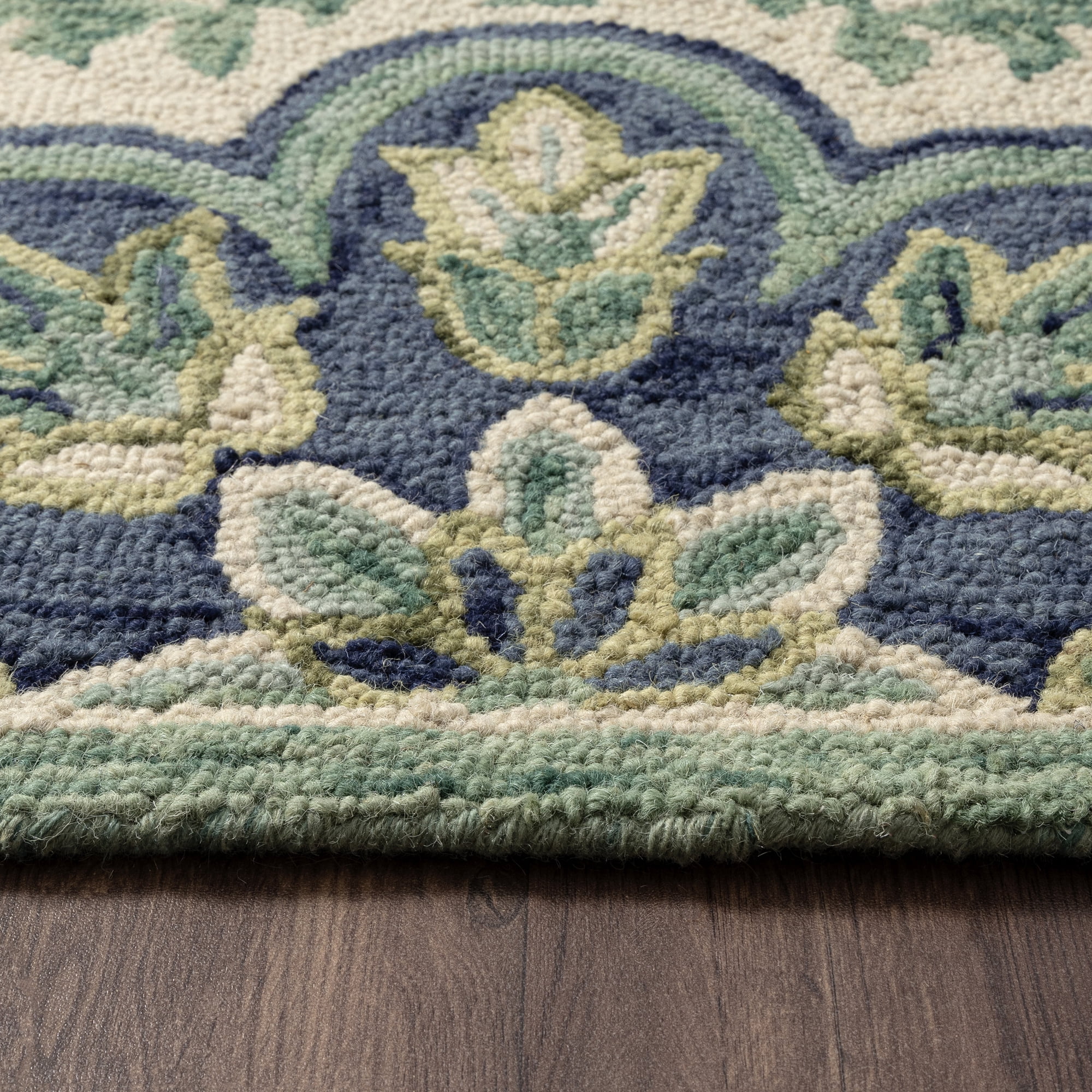 Ox Bay Emily 2'3" x 3'10" Green Floral Medallion Indoor Hearth Area Rug