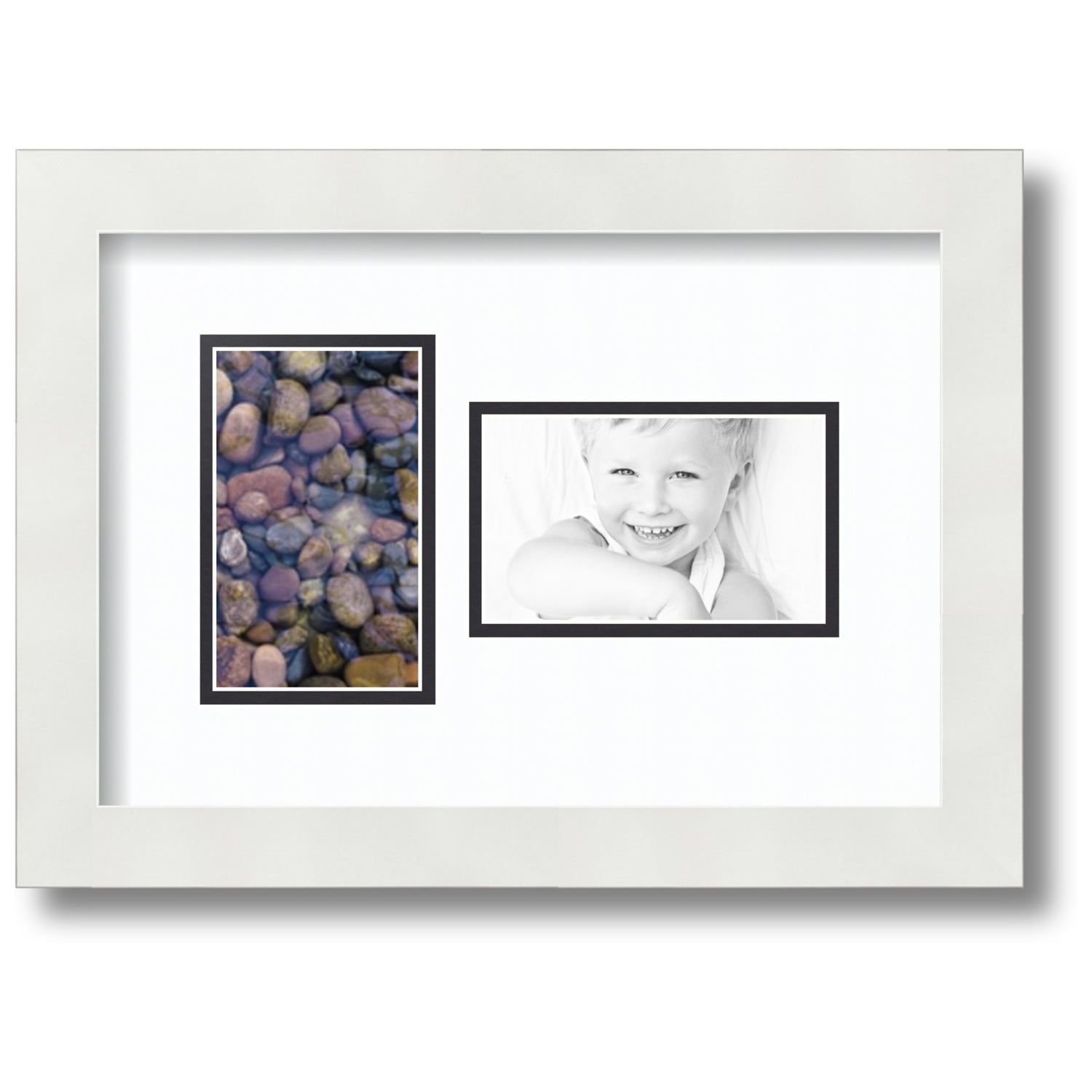 ArtToFrames Collage Photo Picture Frame with 2 3x5" Openings, Framed