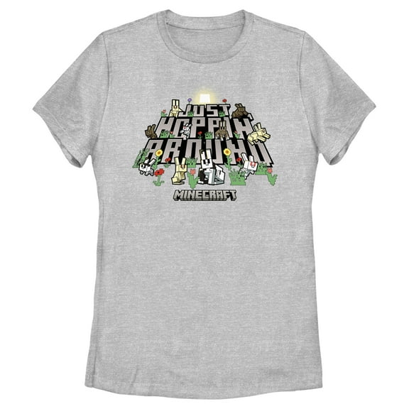 Women's Minecraft Just Hoppin' Around  Graphic Tee Athletic Heather X Large