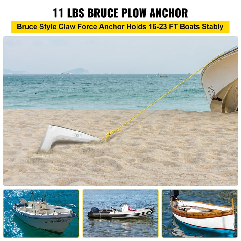 VEVOR Bruce Claw Anchor 11 lb Boat Anchor, Galvanized Steel Boat