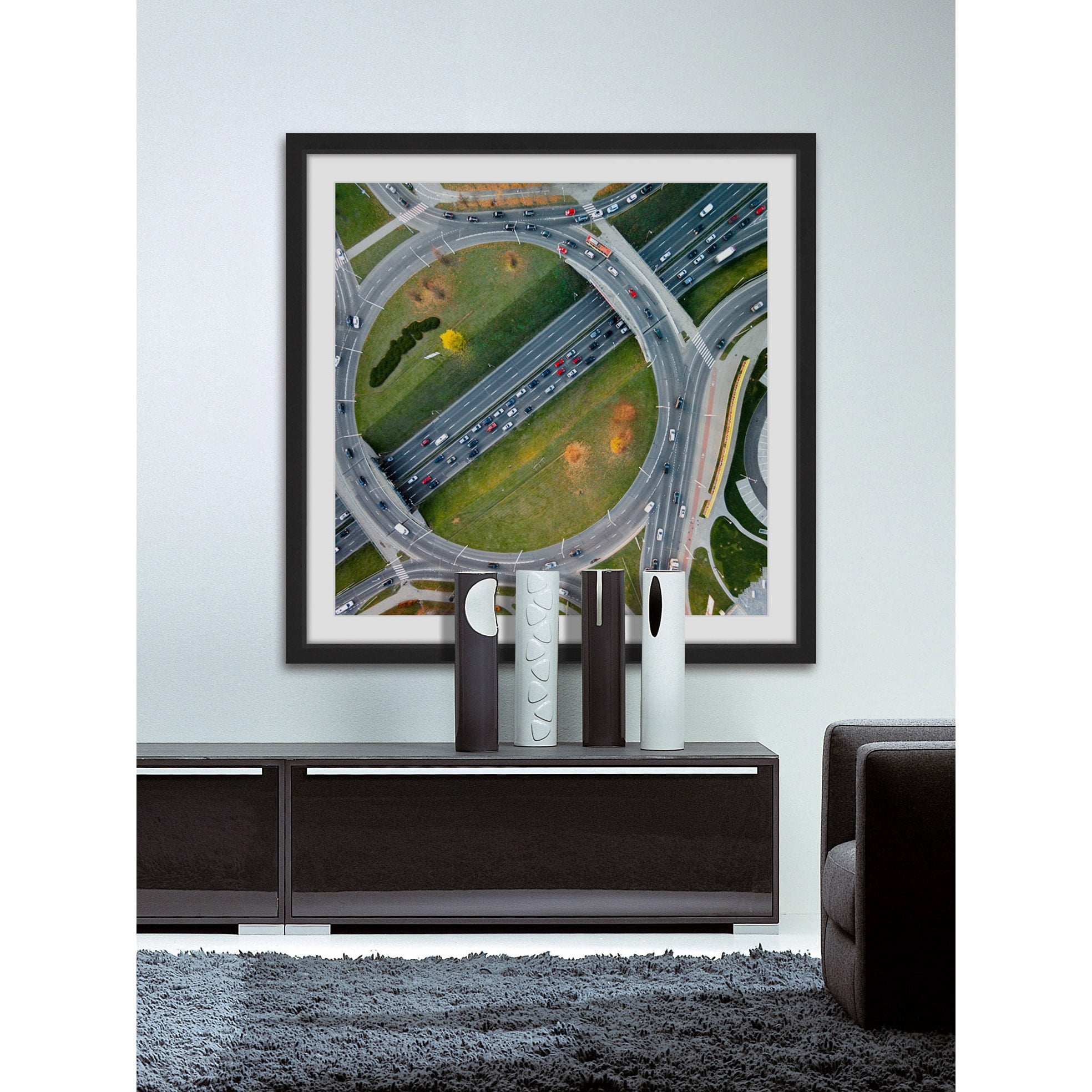 Marmont Hill "Traffic Circles" by Karolis Janulis Framed Painting Print