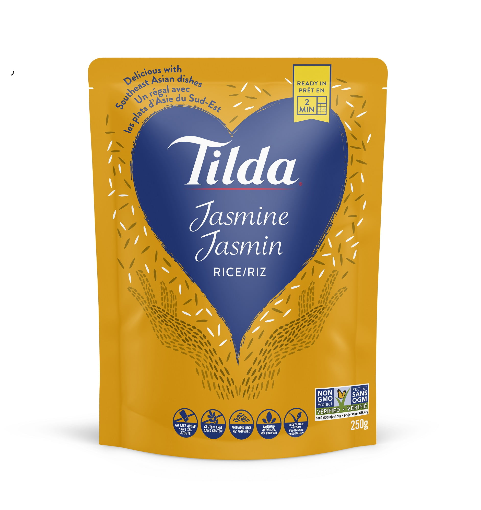 Tilda Ready-to-heat Steamed Jasmine Rice  250G, TILDA RTH JASMINE 250G