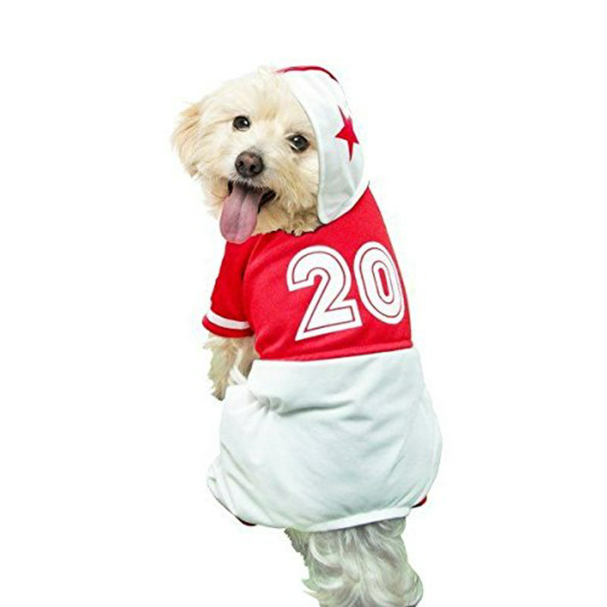 Dog Costume Football Player Athlete Jock Jersey Choose Blue or Red (Size 3  Red) 