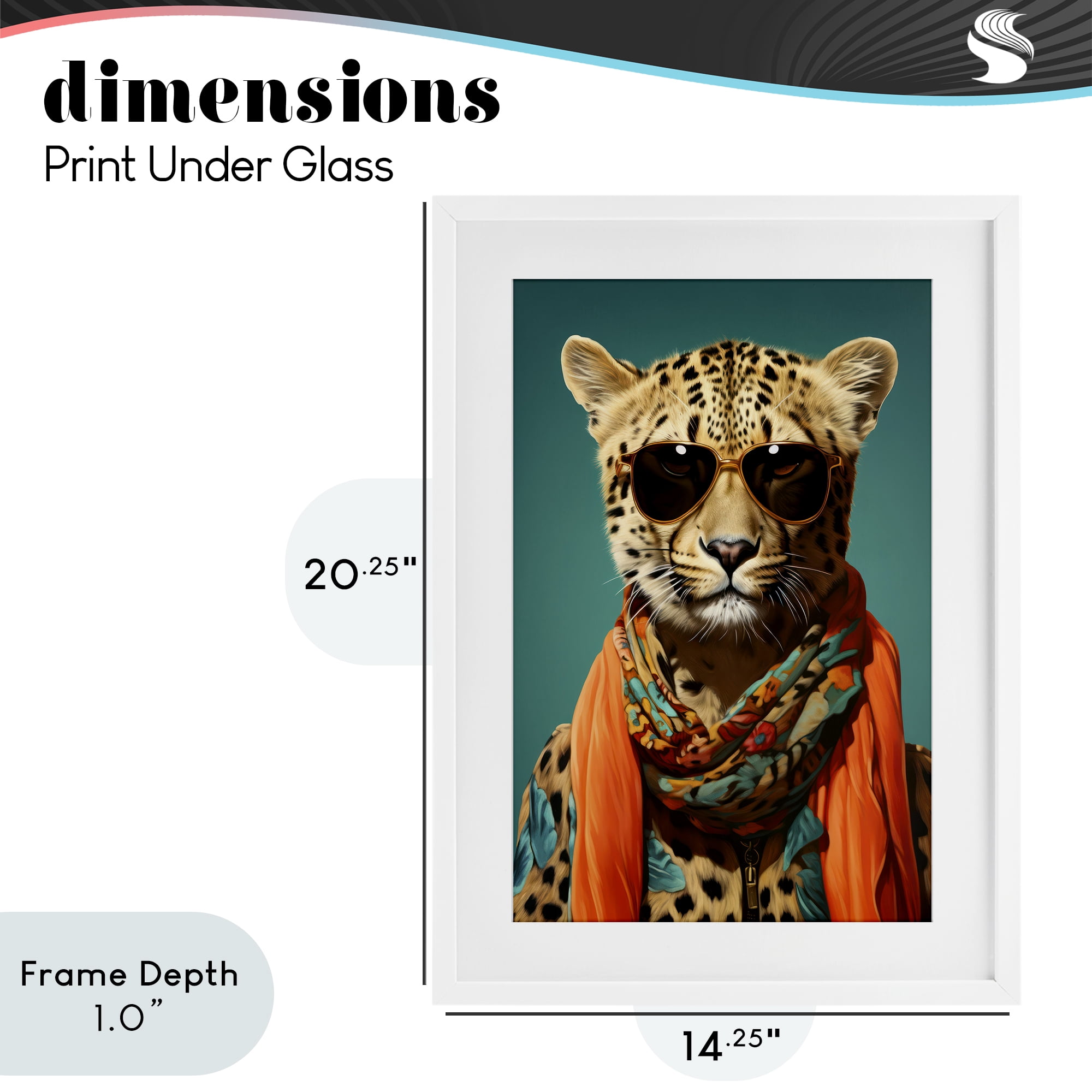 Stupell Industries Safari Glamour Leopard White Framed Print Under Glass, design by Andrea Haase